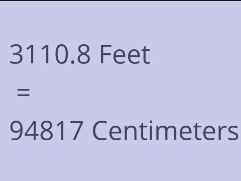 3110.8 FEET TO CM