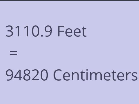 3110.9 FEET TO CM