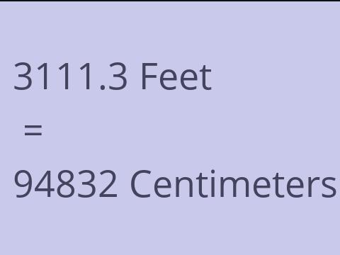 3111.3 FEET TO CM