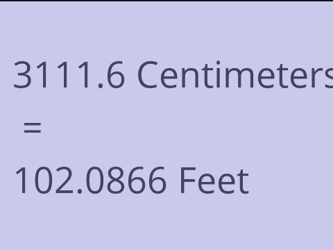3111.6 CM TO FEET