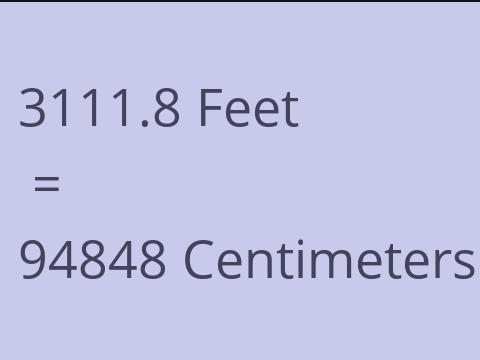 3111.8 FEET TO CM