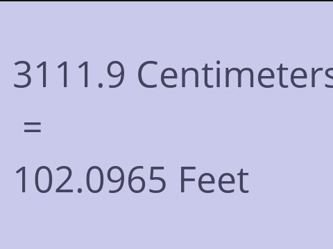 3111.9 CM TO FEET