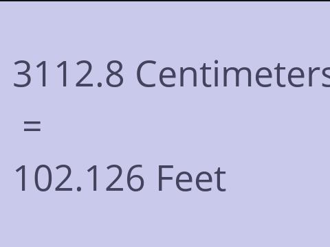 3112.8 CM TO FEET