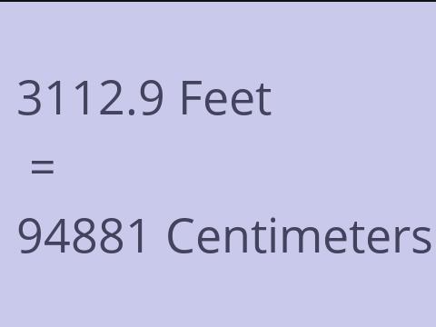 3112.9 FEET TO CM