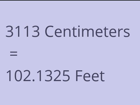 3113 CM TO FEET