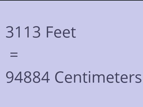 3113 FEET TO CM