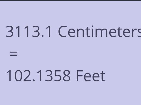 3113.1 CM TO FEET