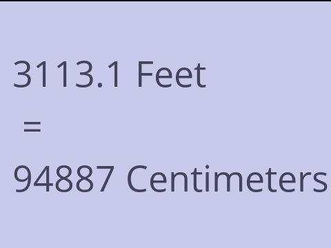 3113.1 FEET TO CM