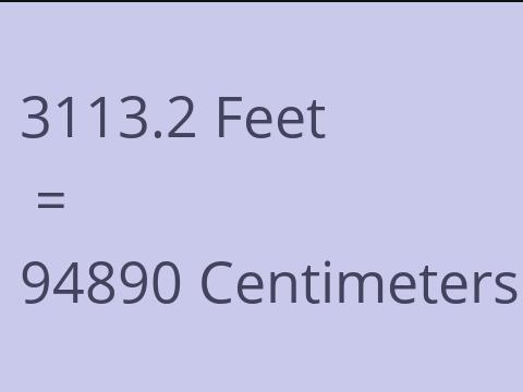 3113.2 FEET TO CM