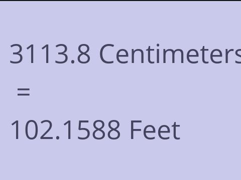 3113.8 CM TO FEET