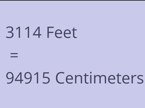 3114 FEET TO CM