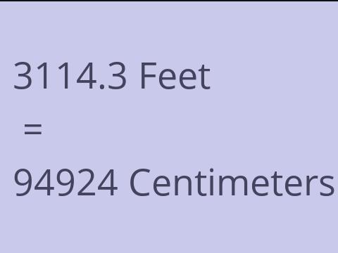 3114.3 FEET TO CM
