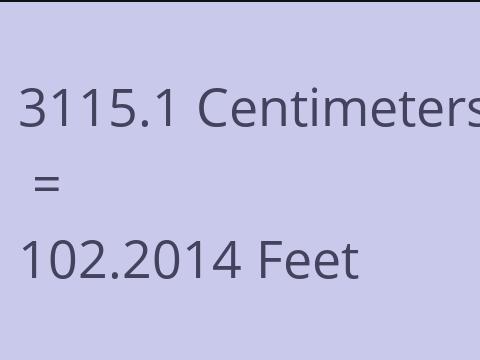 3115.1 CM TO FEET
