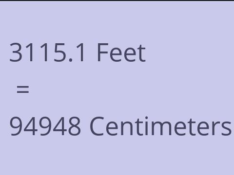 3115.1 FEET TO CM