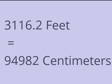 3116.2 FEET TO CM