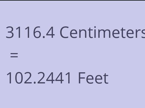 3116.4 CM TO FEET