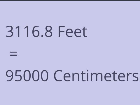 3116.8 FEET TO CM