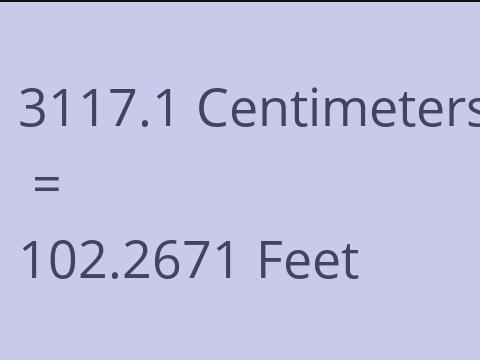 3117.1 CM TO FEET