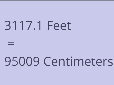 3117.1 FEET TO CM