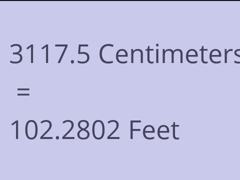 3117.5 CM TO FEET