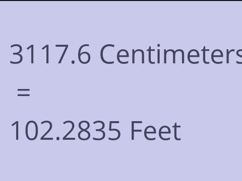 3117.6 CM TO FEET