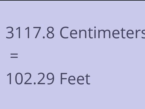 3117.8 CM TO FEET