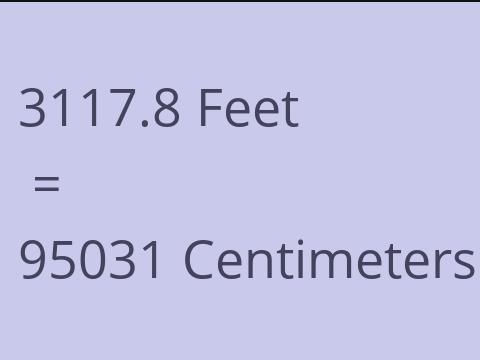 3117.8 FEET TO CM