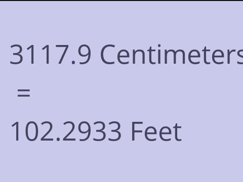 3117.9 CM TO FEET