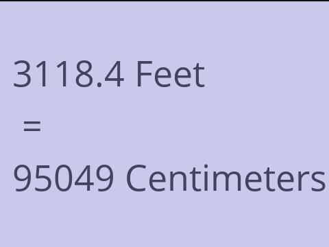3118.4 FEET TO CM