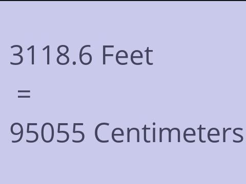 3118.6 FEET TO CM