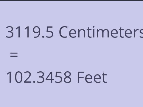 3119.5 CM TO FEET