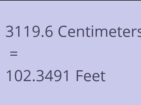 3119.6 CM TO FEET
