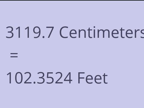 3119.7 CM TO FEET