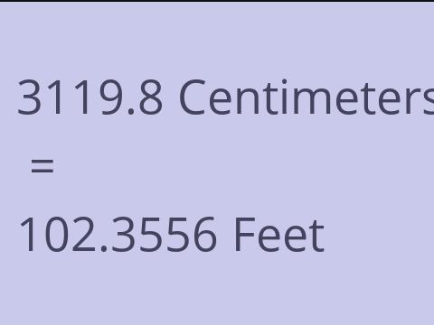3119.8 CM TO FEET