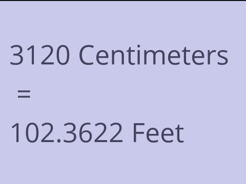 3120 CM TO FEET
