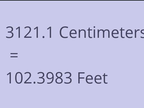 3121.1 CM TO FEET