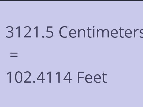 3121.5 CM TO FEET