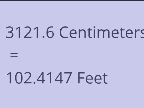 3121.6 CM TO FEET