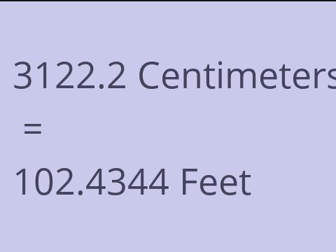 3122.2 CM TO FEET
