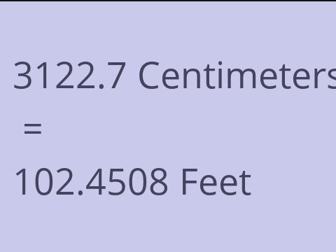 3122.7 CM TO FEET