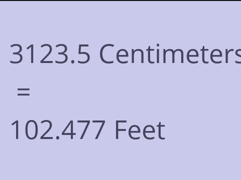 3123.5 CM TO FEET