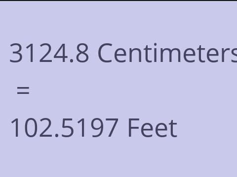 3124.8 CM TO FEET