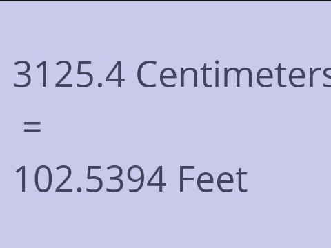 3125.4 CM TO FEET