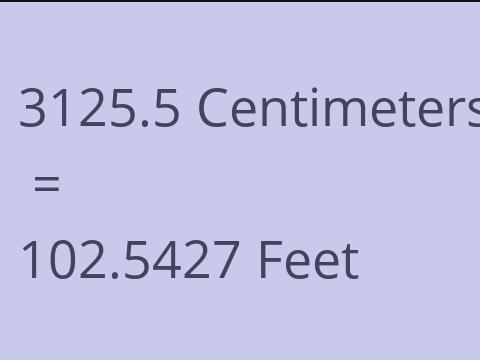 3125.5 CM TO FEET