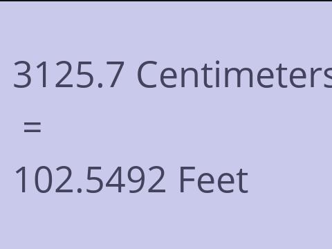 3125.7 CM TO FEET