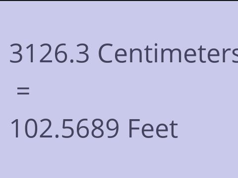 3126.3 CM TO FEET