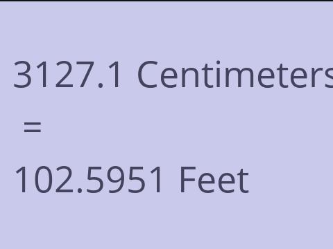 3127.1 CM TO FEET