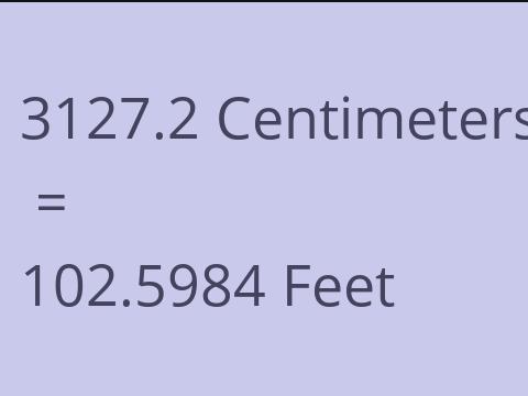 3127.2 CM TO FEET