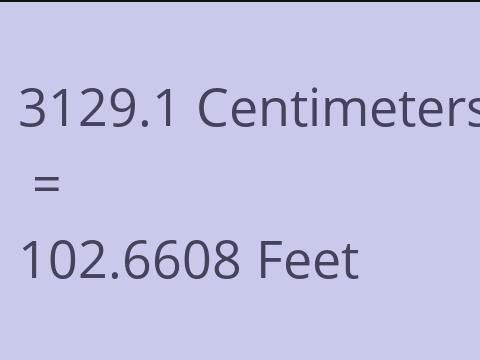 3129.1 CM TO FEET