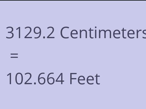 3129.2 CM TO FEET
